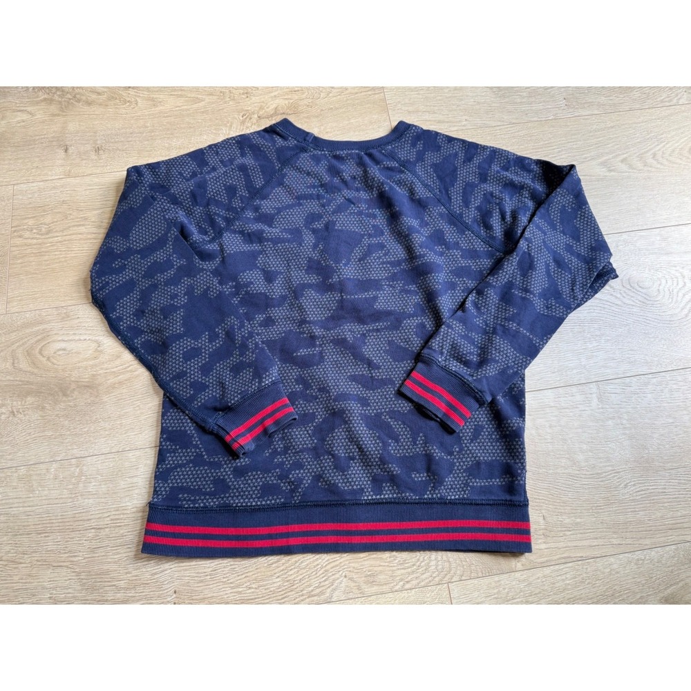 Kids Boys Girls Hanna Andersson blue camo red star stripe size 12 / 150 pullover - Picture 2 of 11